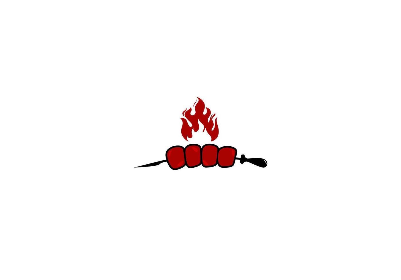 Logo grilled ribs, restaurant, food, beef, ribs logo design, colorful logo, editable color vector