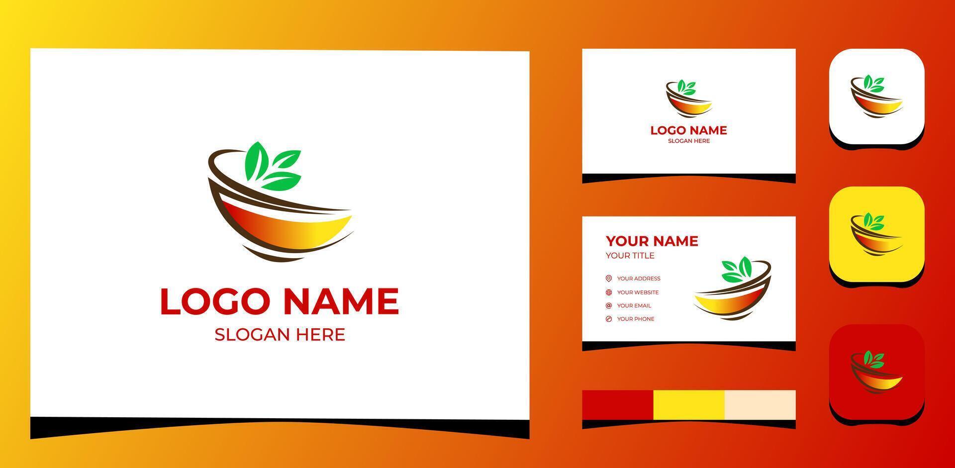 Template Logo Creative Traditional beverage. tea glass, herbal drink. Creative Template with color pallet, visual branding, business card and icon. vector