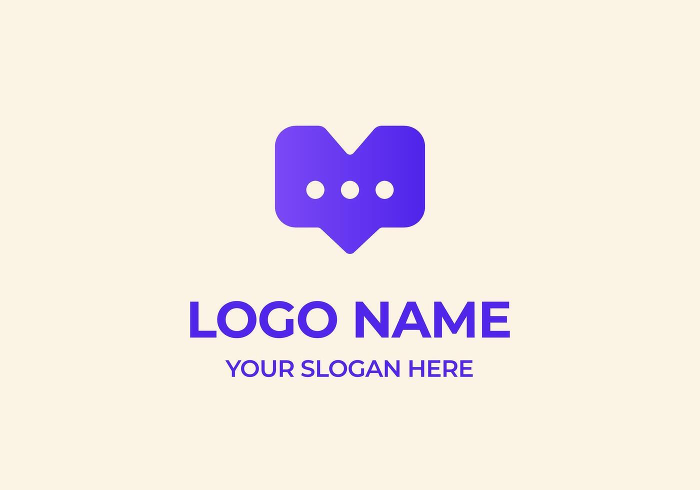 Logo M and Chat Communication, Typography Logo Chatting, Communication Technology, Modern and Minimalist. Editable file vector