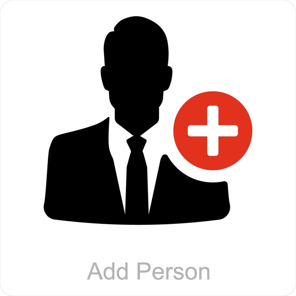 add person and add icon concept vector