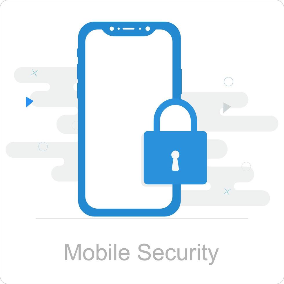 Mobile Security and lock icon concept vector