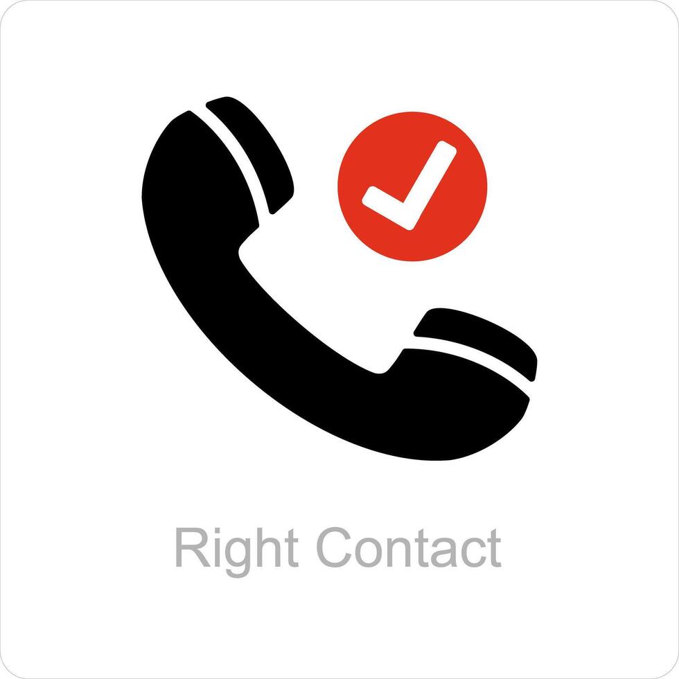 Right Contact and right icon concept vector