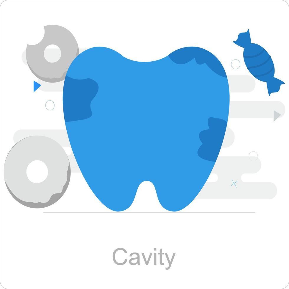 Cavity and dental icon concept vector