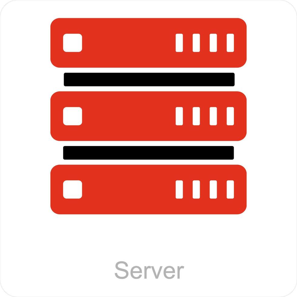 server and data icon concept vector