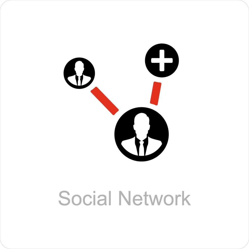 social red y compartir icono concepto vector