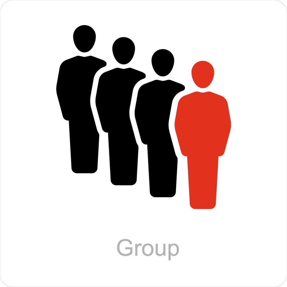 grupo y amigos icono concepto vector