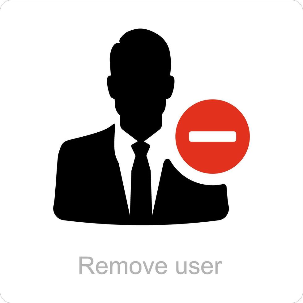 eliminar usuario y perfil icono concepto vector