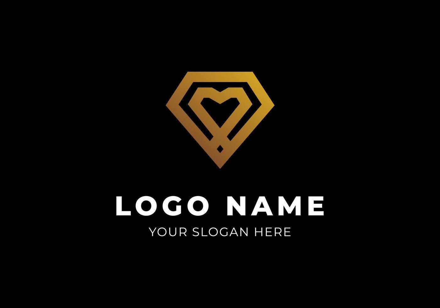 Logo M and Diamond Gold Shape, Elegance Modern Luxury and Minimalist. Editable File vector