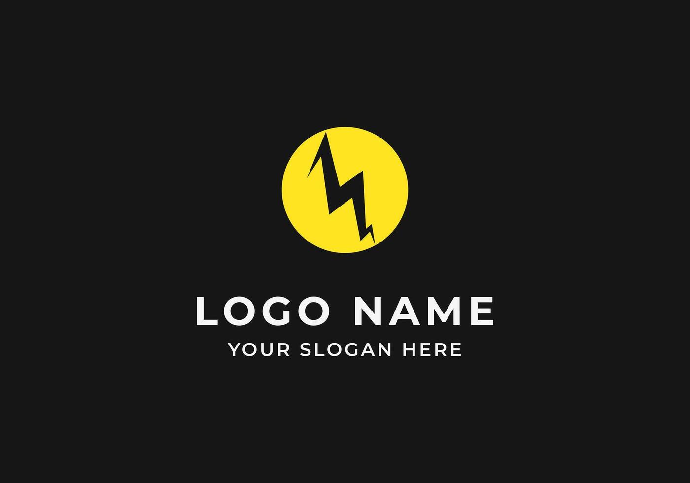 Logo M and Light Bolt Electricity, Powerful Modern Minimalist. Editable File vector