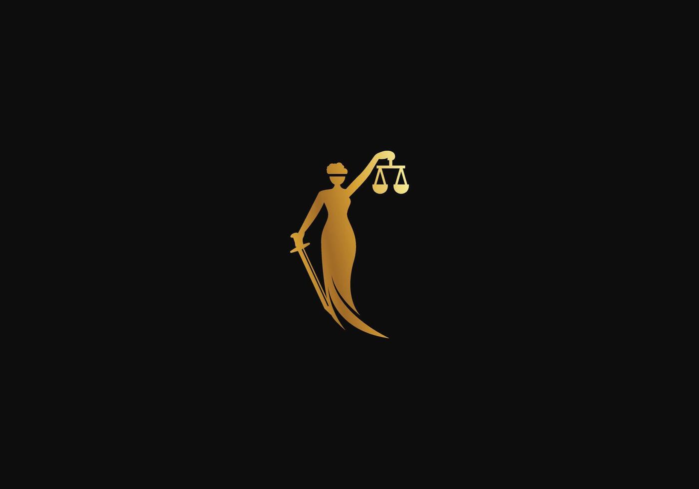 Logo Gold Women Justice and balance sheet. Premium and Minimalist, simple and luxury modern. editable color. vector