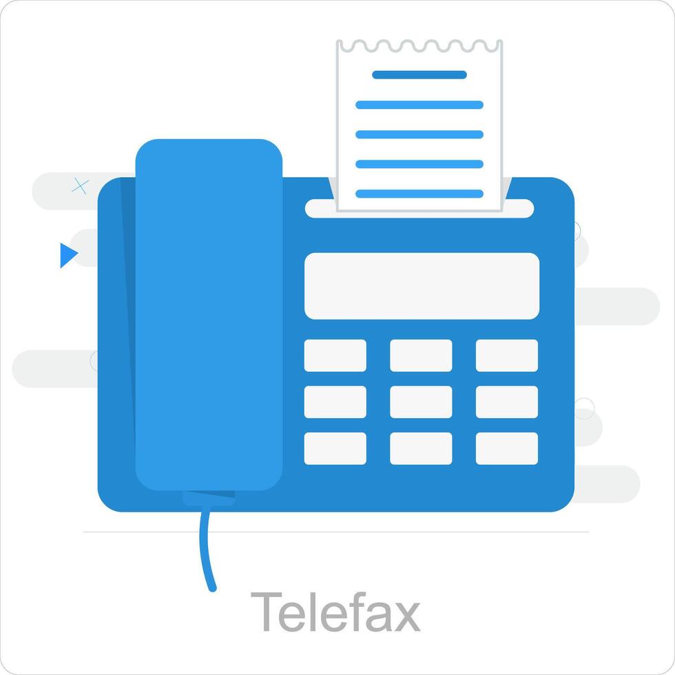 Telefax and fax icon concept vector