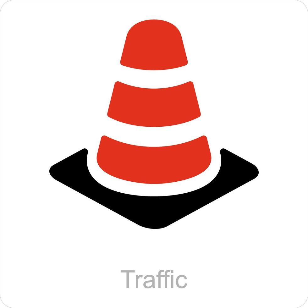 Traffic Cone and construction icon concept vector