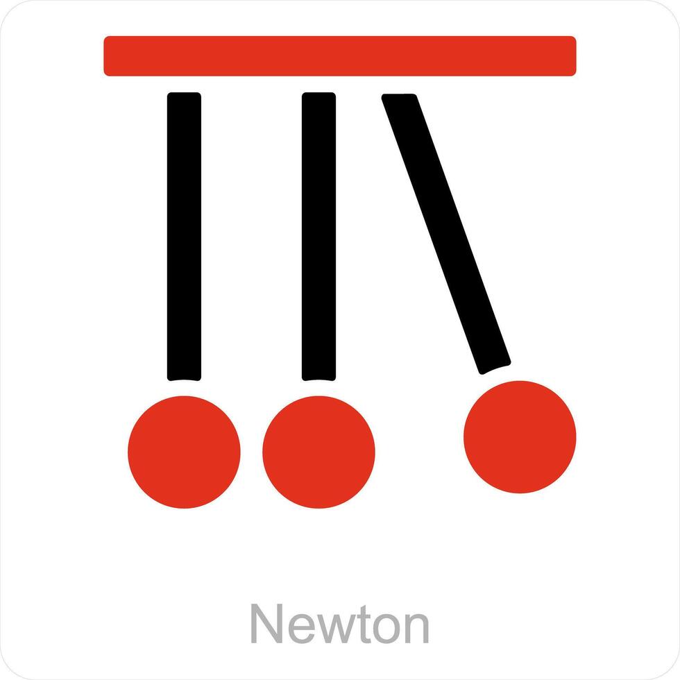 Newton y cuna icono concepto vector