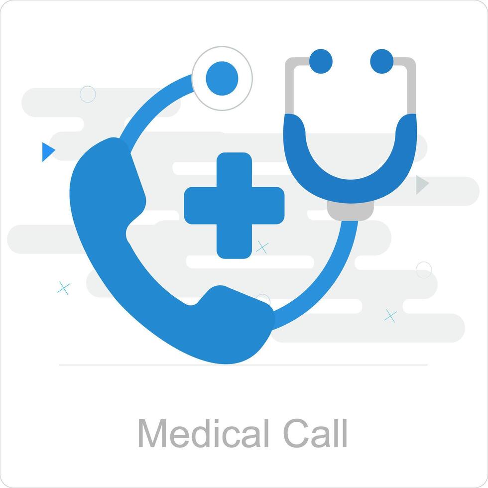 médico llamada y médico icono concepto vector