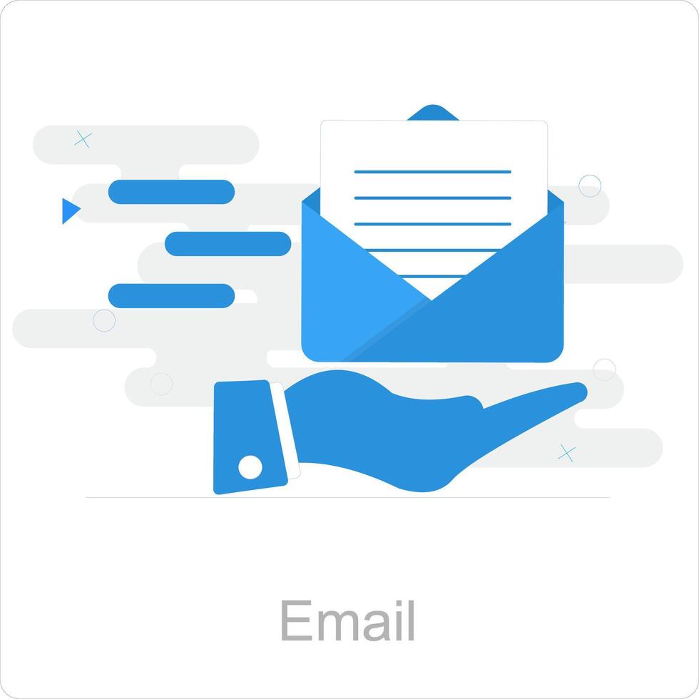 Email and inbox icon concept vector