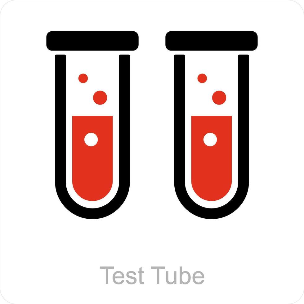 prueba tubo y tubo icono concepto vector