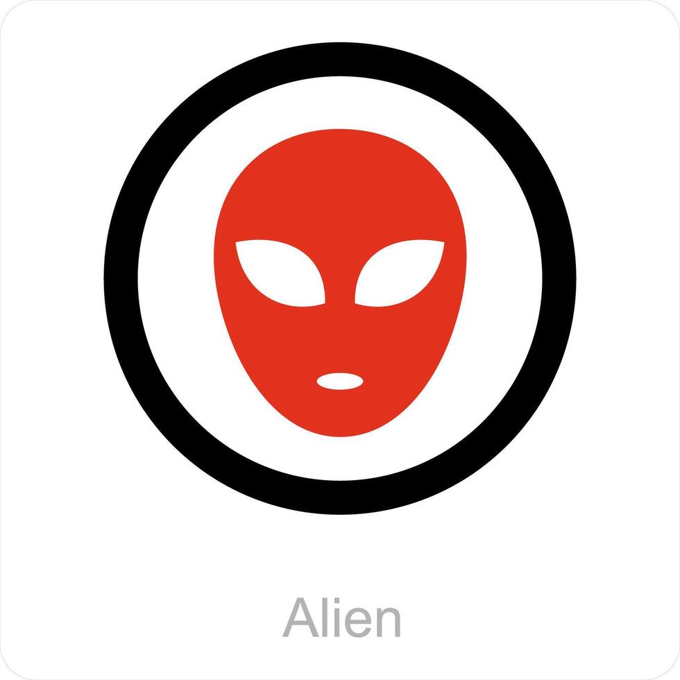 Alien and space icon concept vector