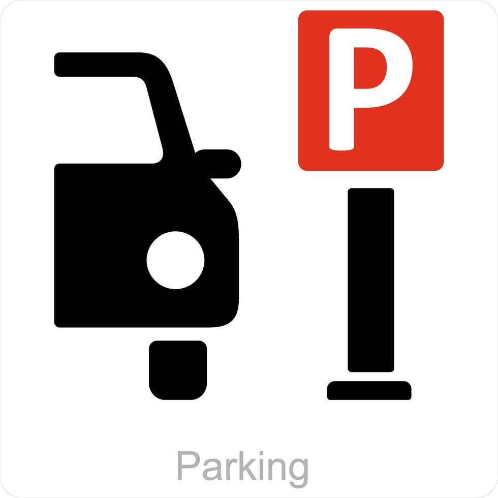 Parking and vehicle icon concept vector