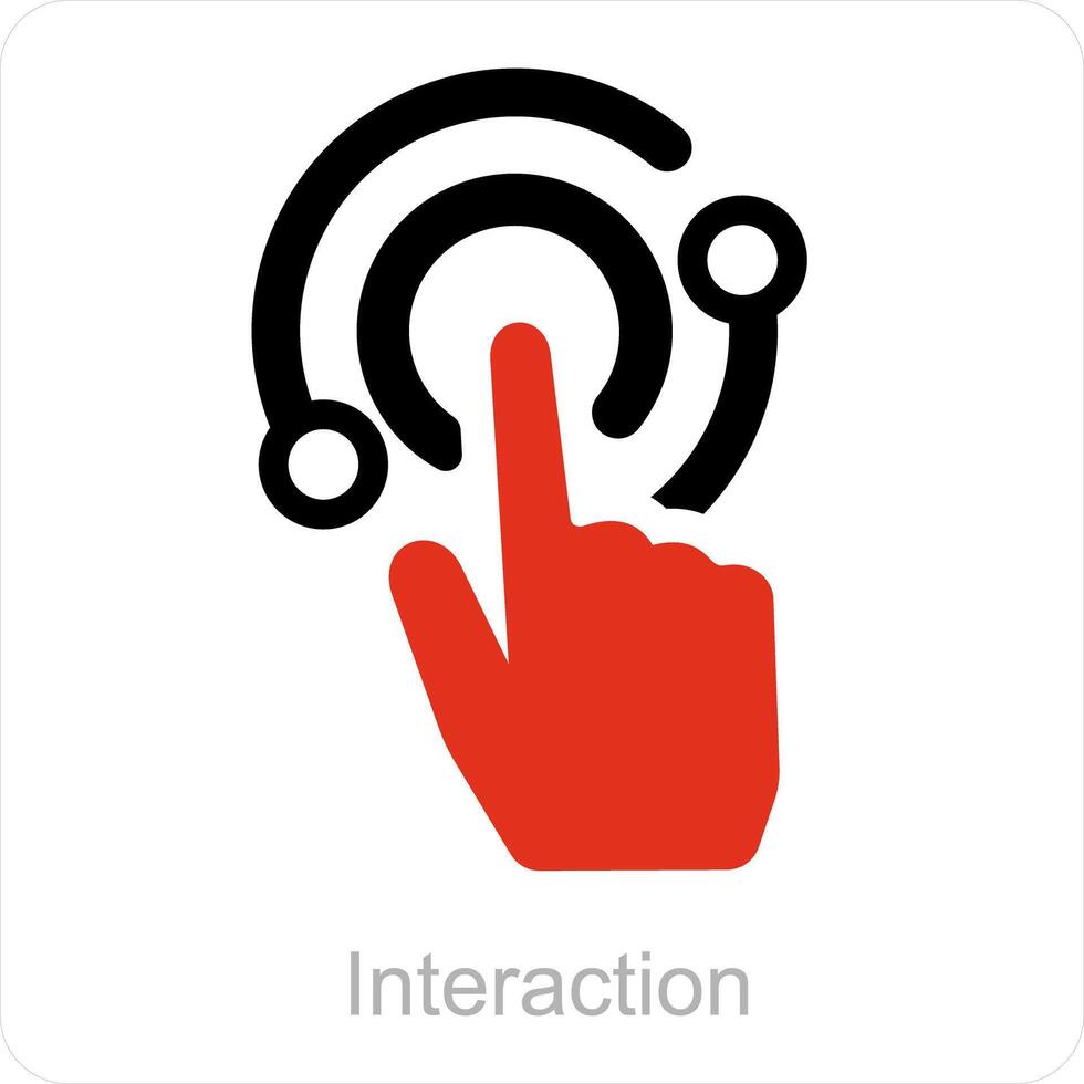Interacción y usuario Interacción icono concepto vector