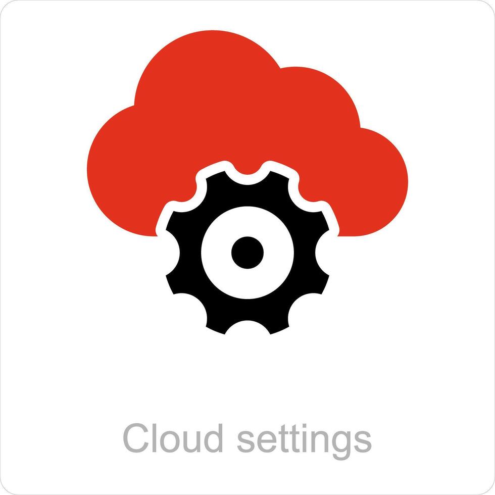 Cloud settings and cloud icon concept vector