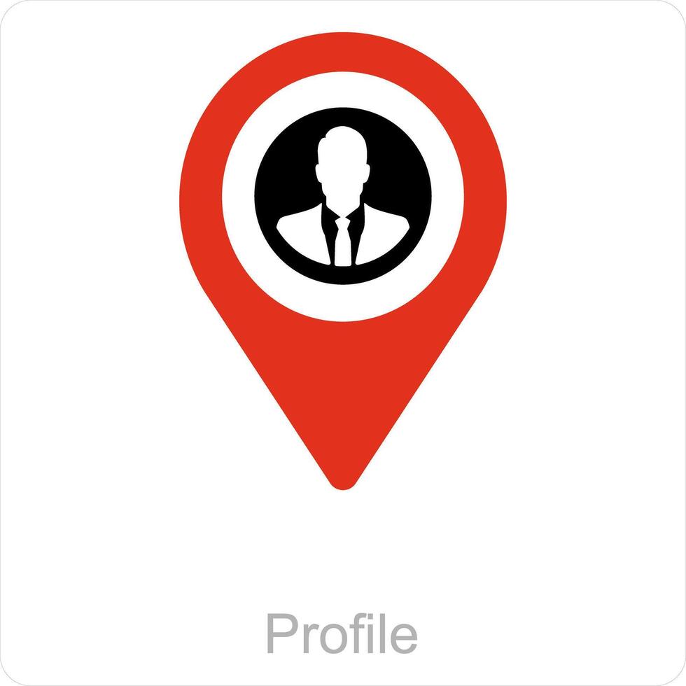 Profile and location icon concept vector