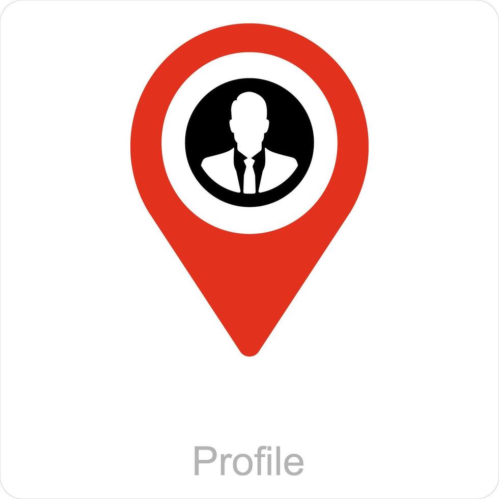 Profile and location icon concept vector