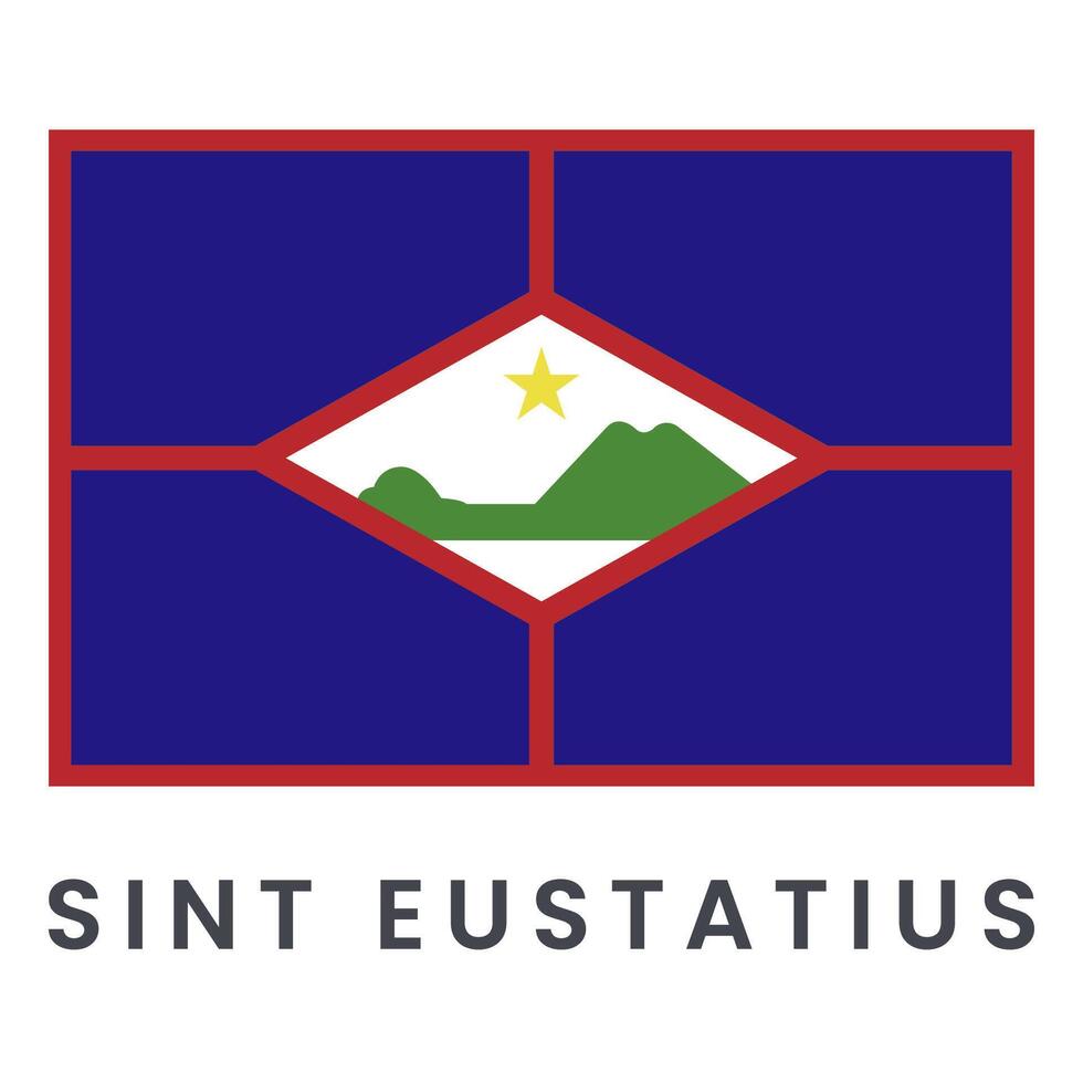 Vector flag of Sint Eustatius isolated on white background.