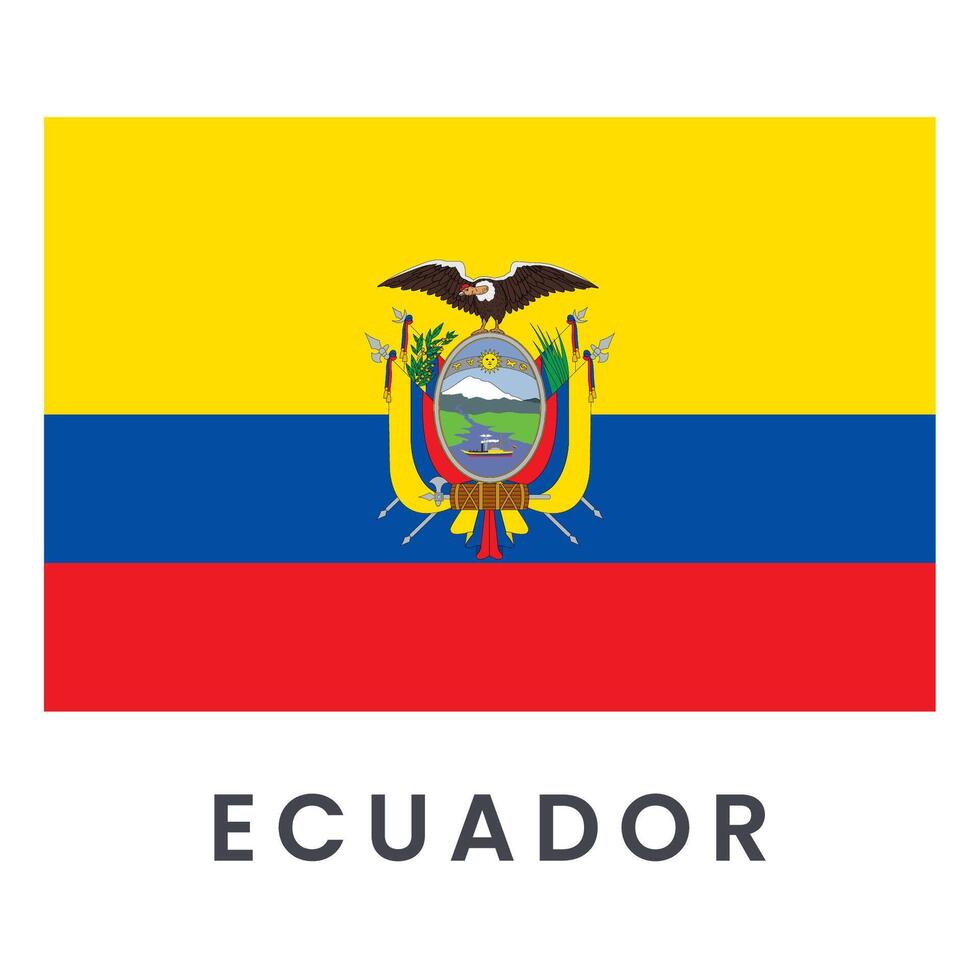 vector Ecuador bandera aislado en blanco antecedentes.