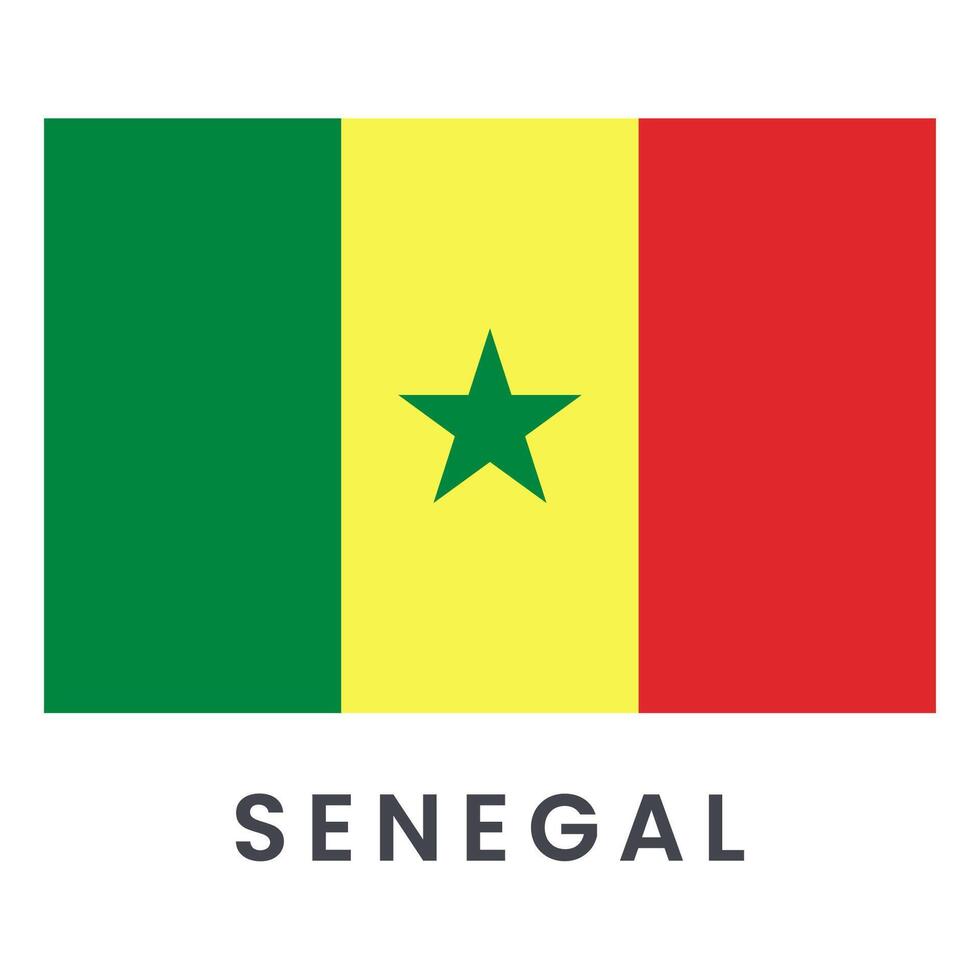Vector Senegal flag isolated on white background.