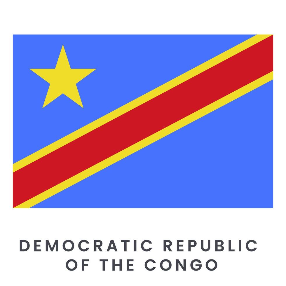 democrático república de el congo bandera aislado en blanco antecedentes. vector