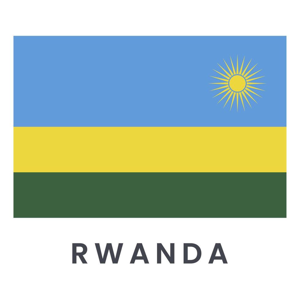 bandera de Ruanda aislado en blanco antecedentes. vector