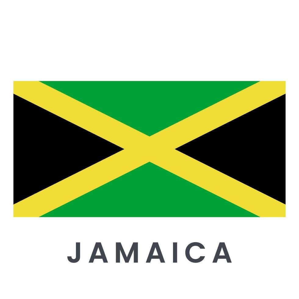 The national flag of Jamaica isolated on white background. vector