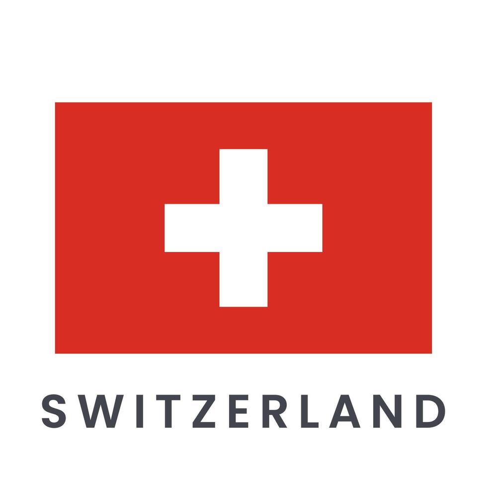 Flag of Switzerland vector illustration isolated on white background.