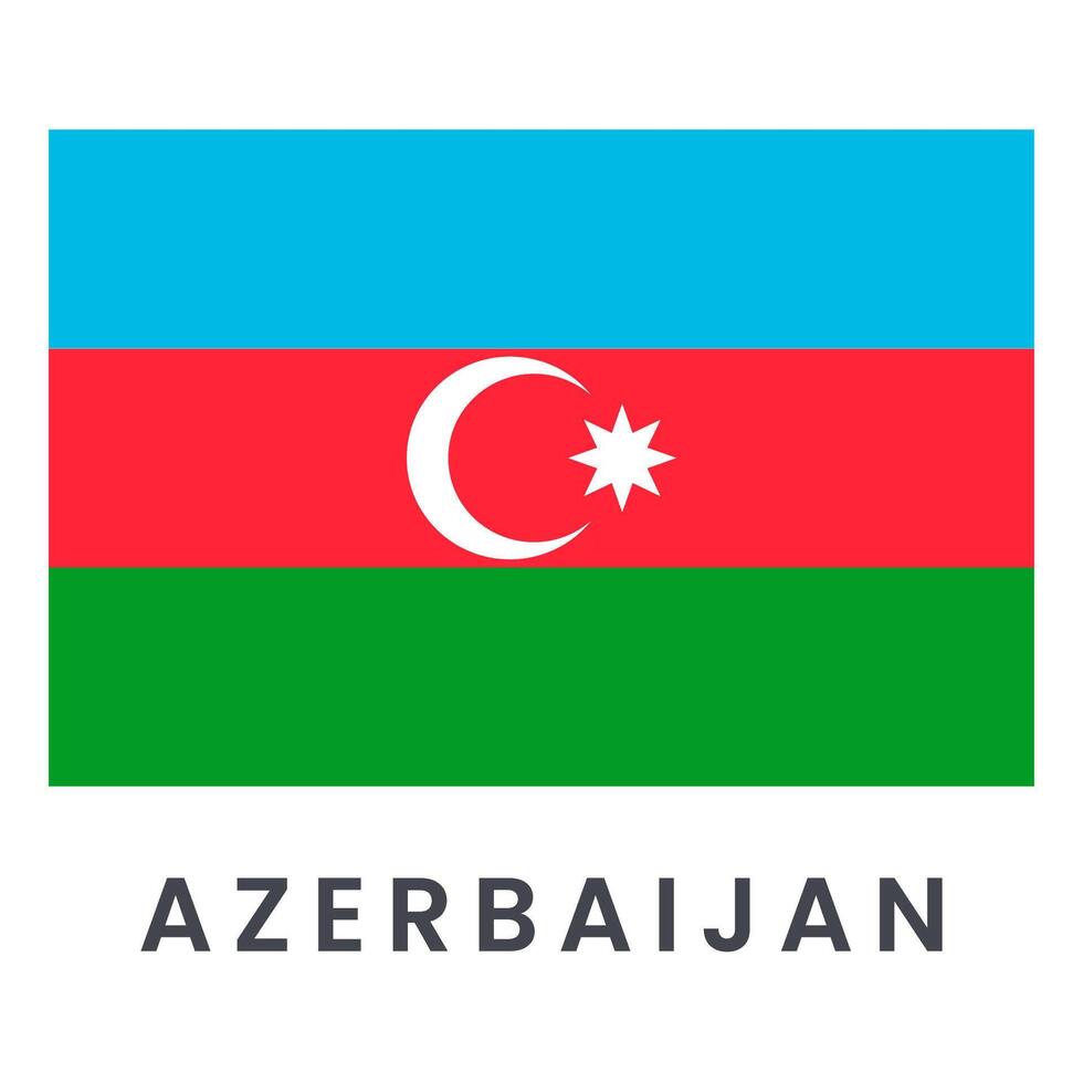 Vector illustration of Azerbaijan flag isolated on white background.