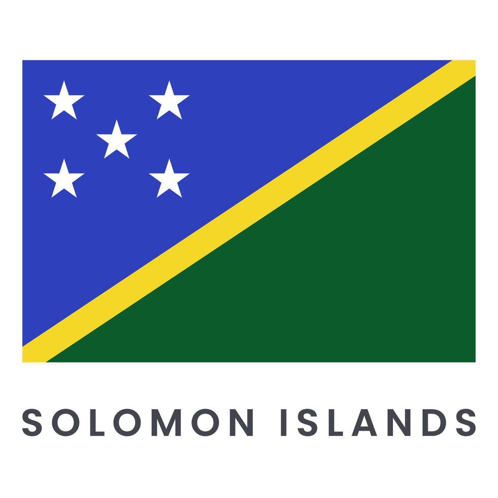 Solomon Islands flag vector isolated isolated on white background.