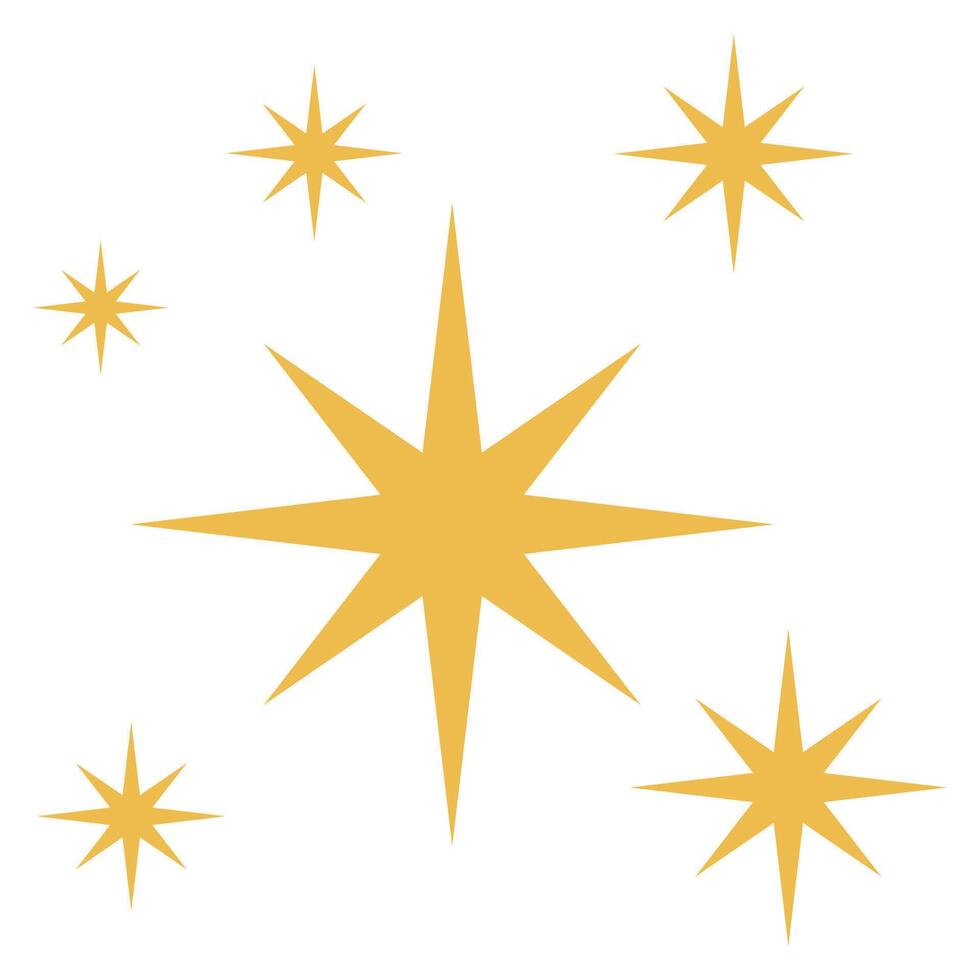 Shining stars icon isolated on white background. vector