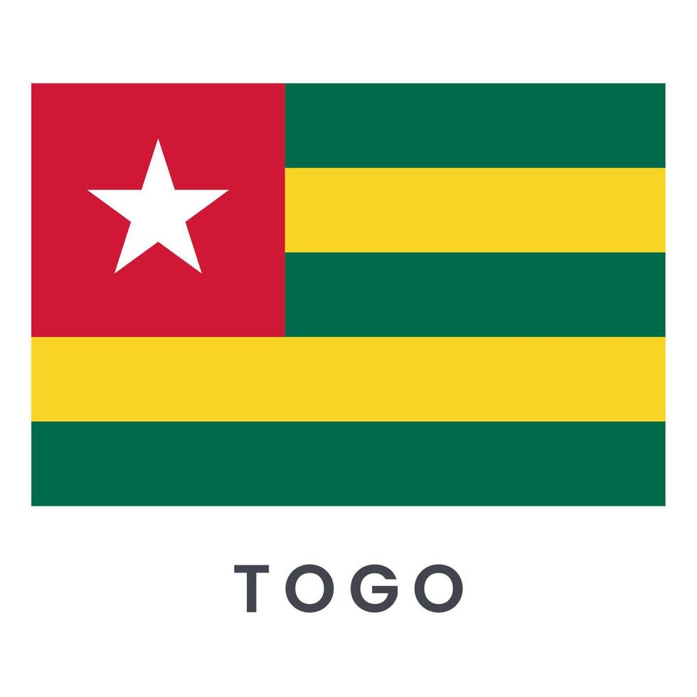 Flag of Togo isolated on white background. vector