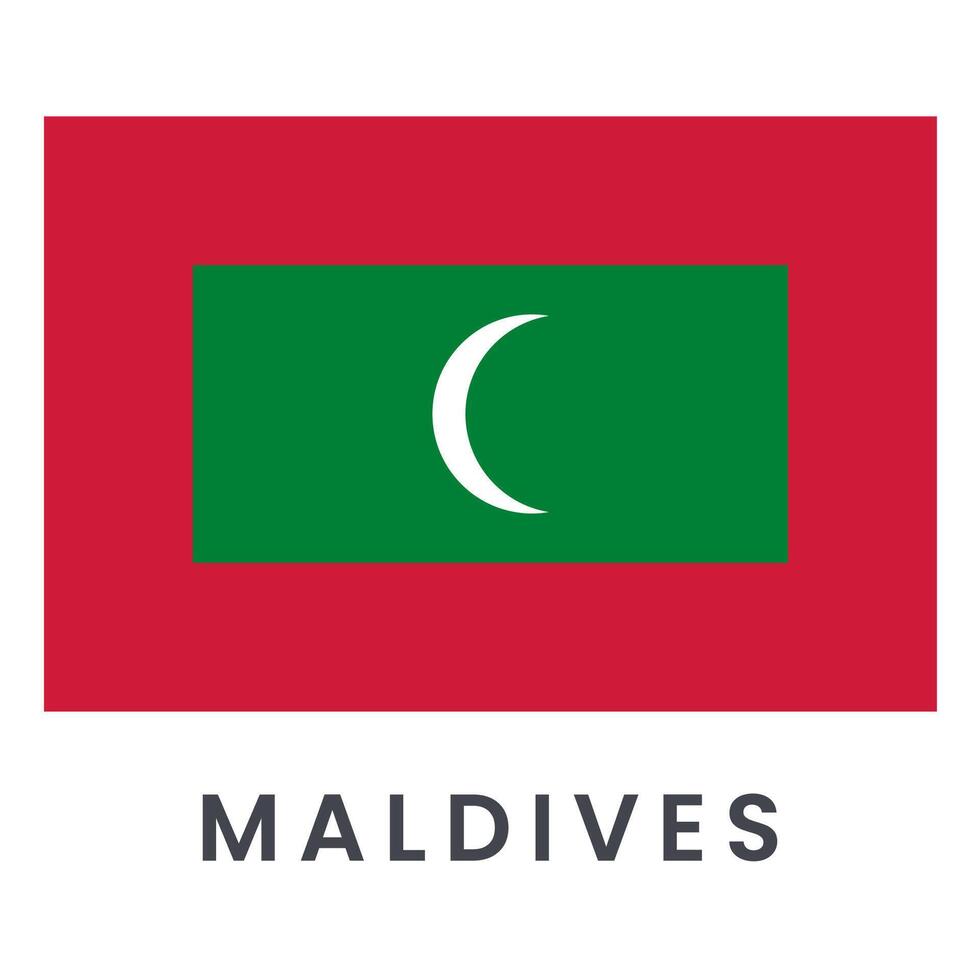 Flag of Maldives isolated on white background. vector