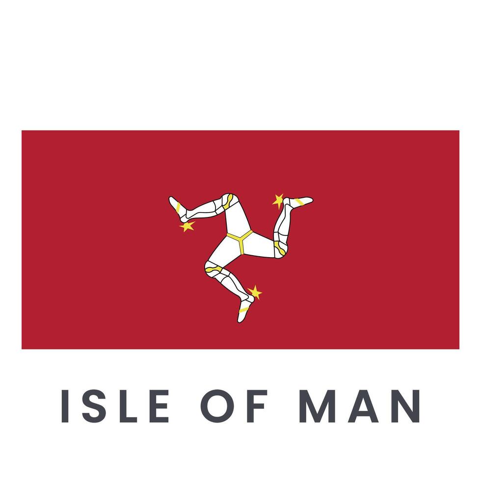 Flag of Isle of Man isolated on white background. vector