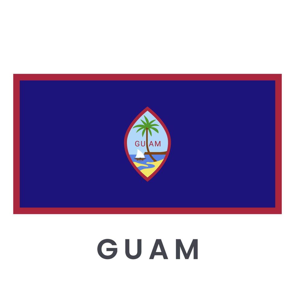 Flag of Guam isolated on white background. vector