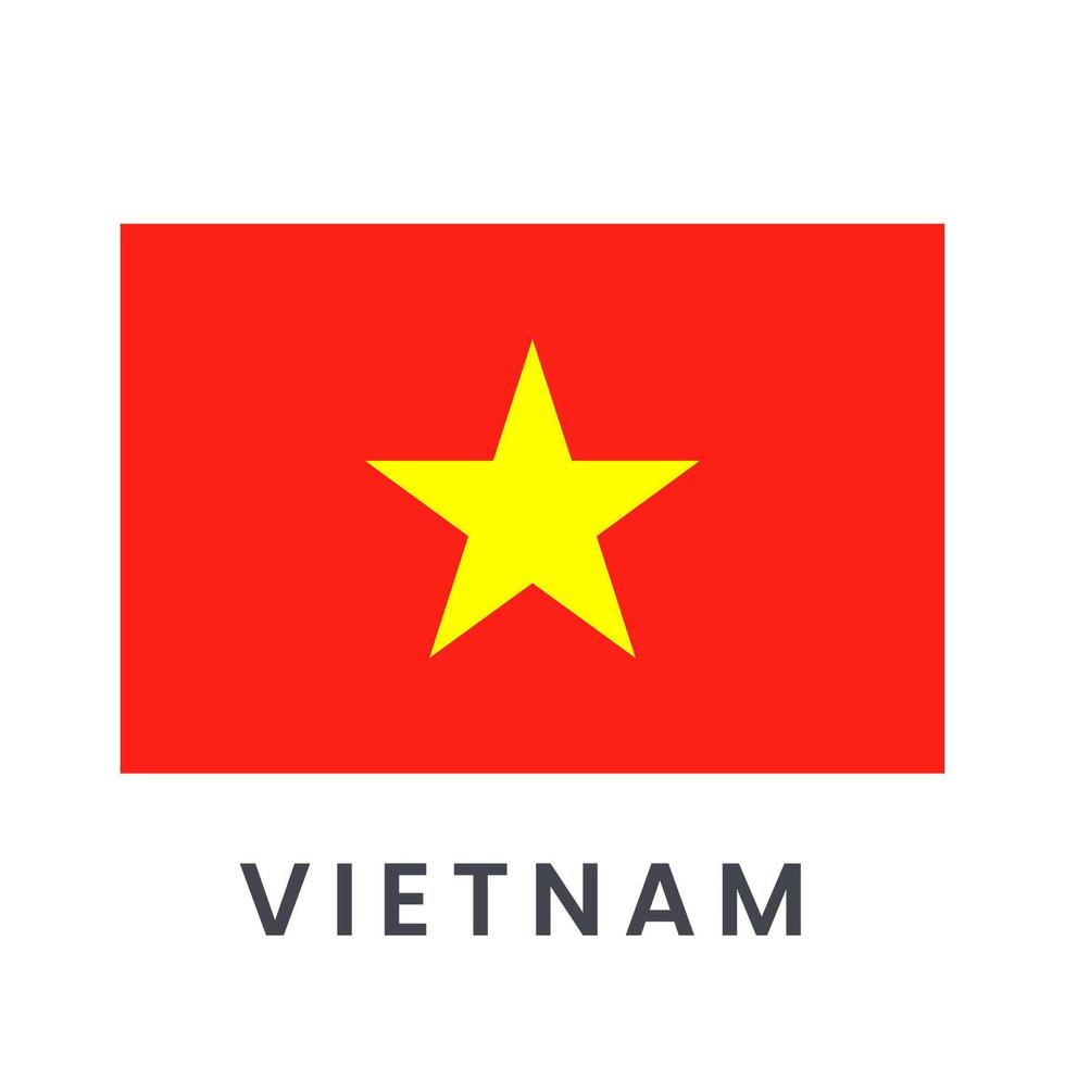 Vector Vietnam flag isolated on white background.