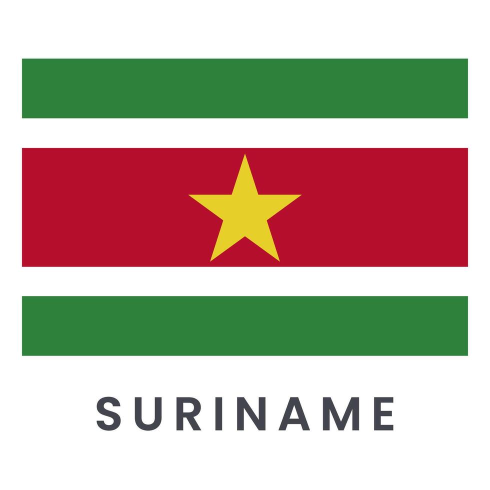 nacional bandera de república de Surinam aislado en blanco antecedentes. vector