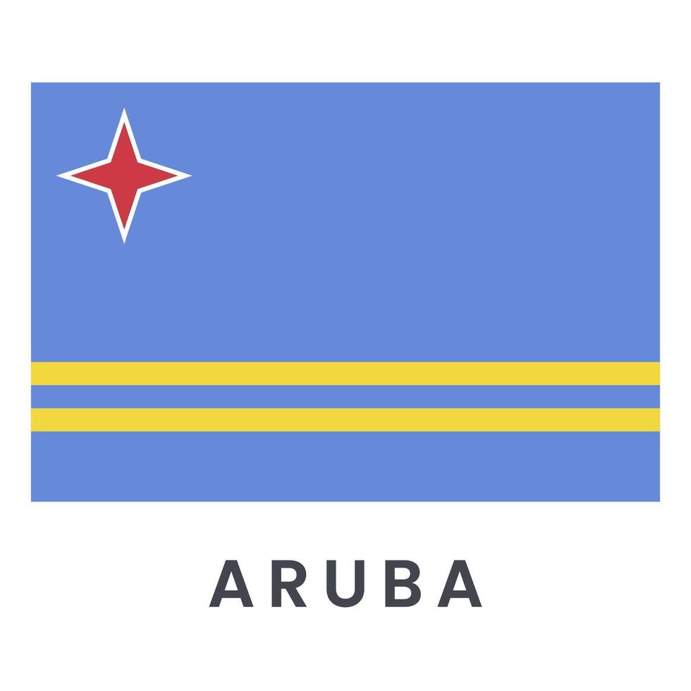 Flag of Aruba isolated on white background. vector