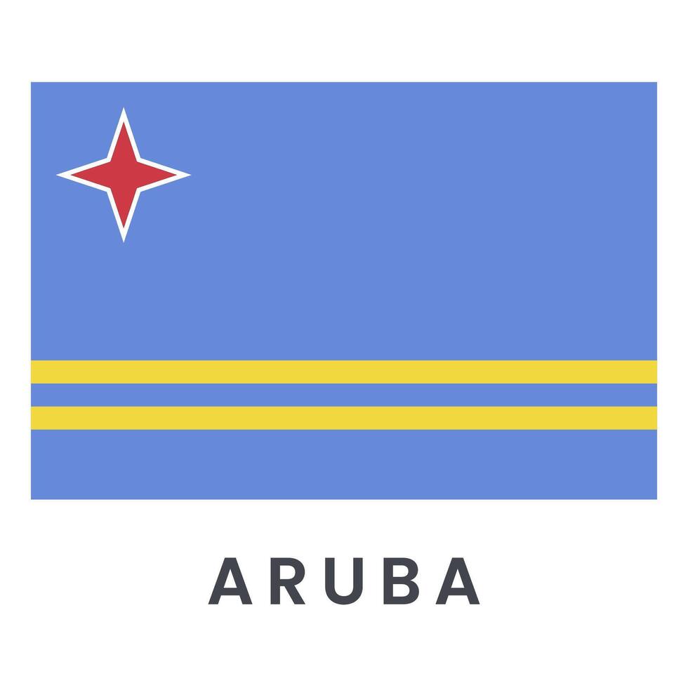 bandera de aruba aislado en blanco antecedentes. vector