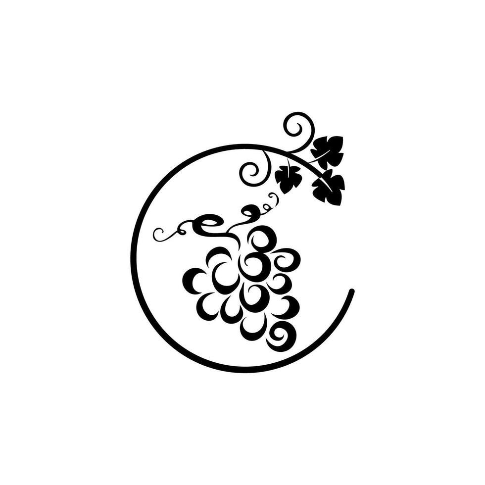 uvas icono diseño, Fruta sano orgánico comida dulce. icono vector diseño modelo en blanco antecedentes.