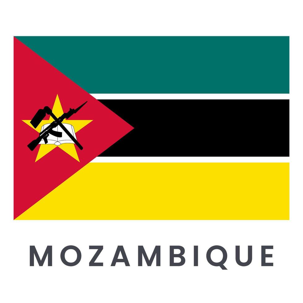 Flag of Mozambique isolated on white background. vector