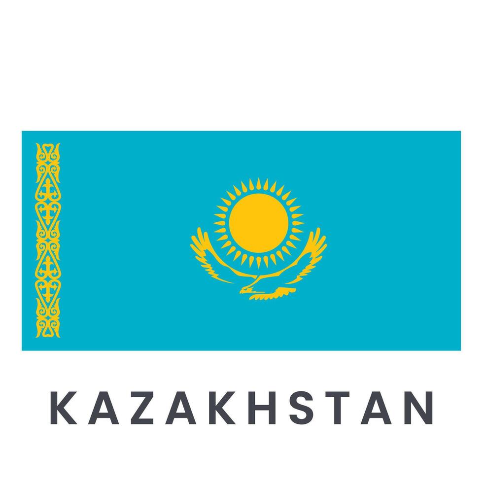 Flag of Kazakhstan vector icon illustration isolated on white background.