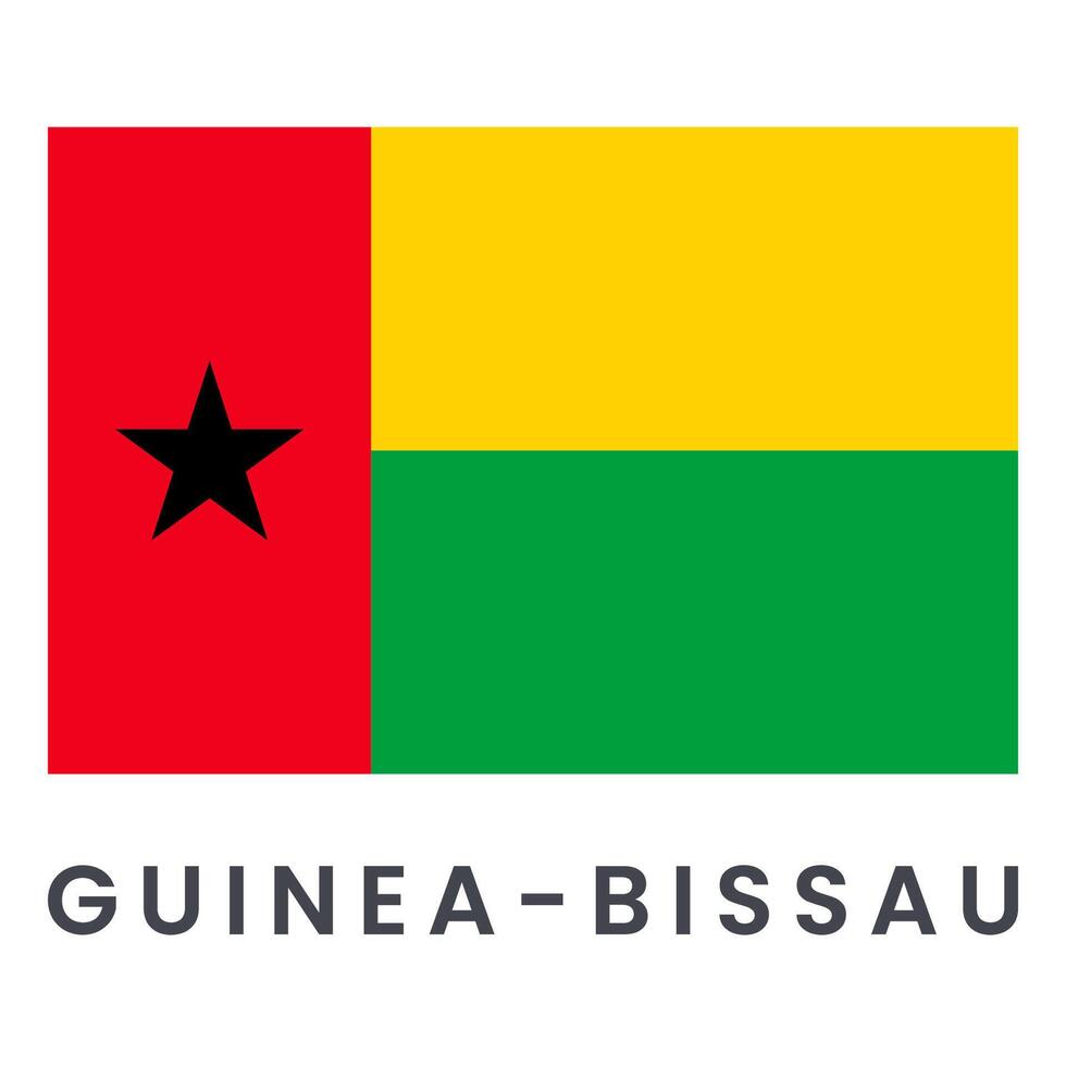 Vector flag of Guinea-Bissau isolated on white background.