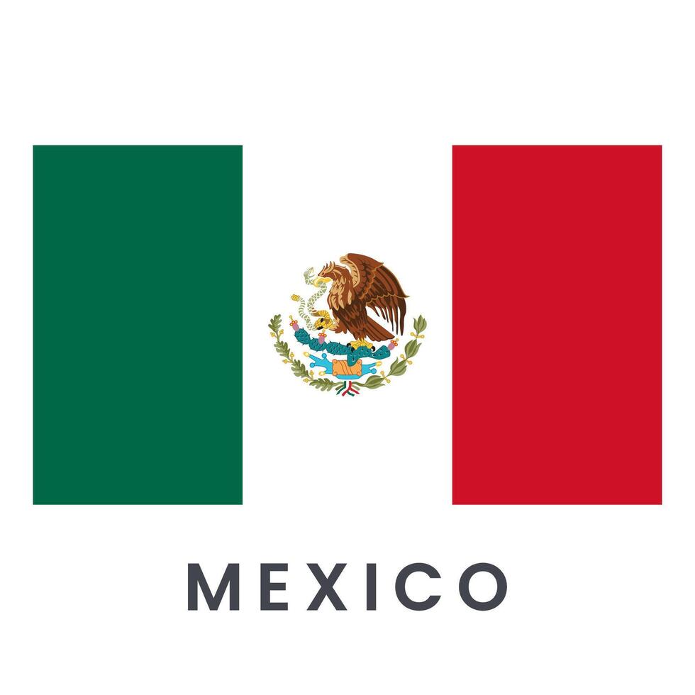 Flag of Mexico isolated on white background. vector