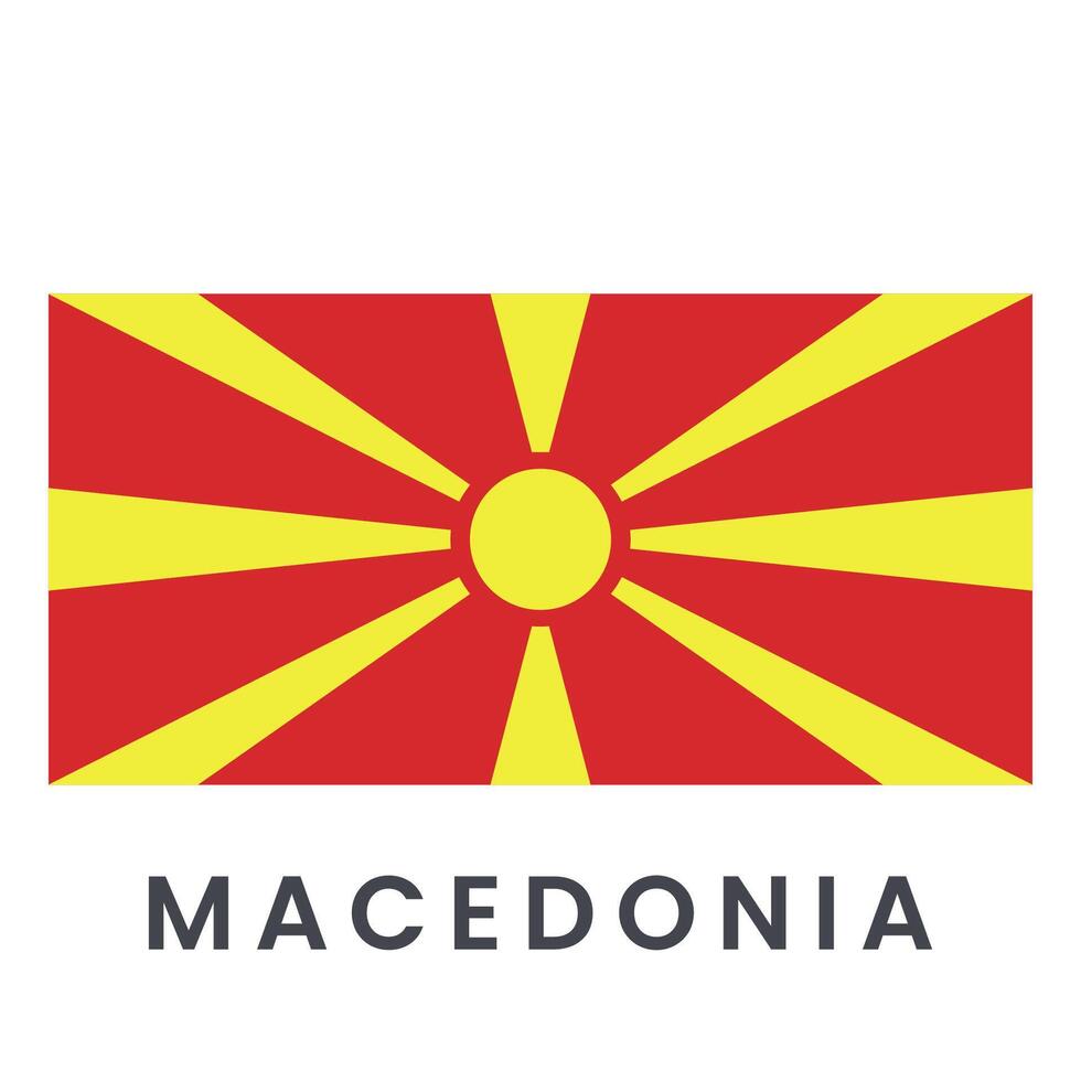 Macedonia flag illustration isolated on white background. vector